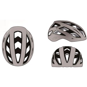 Fischer Urban Plus Dallas Fahrradhelm, Größe L/XL, graue Helmschale mit Belüftungsöffnungen.