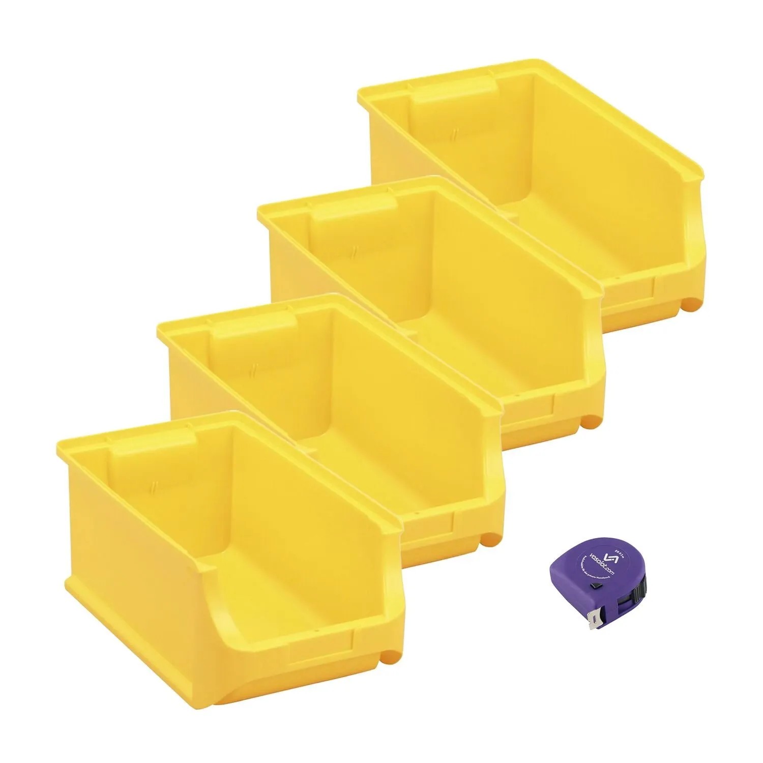 vasalat Set Stapelboxen Größe 4 355x205x150 mm Gelb 4 Stück