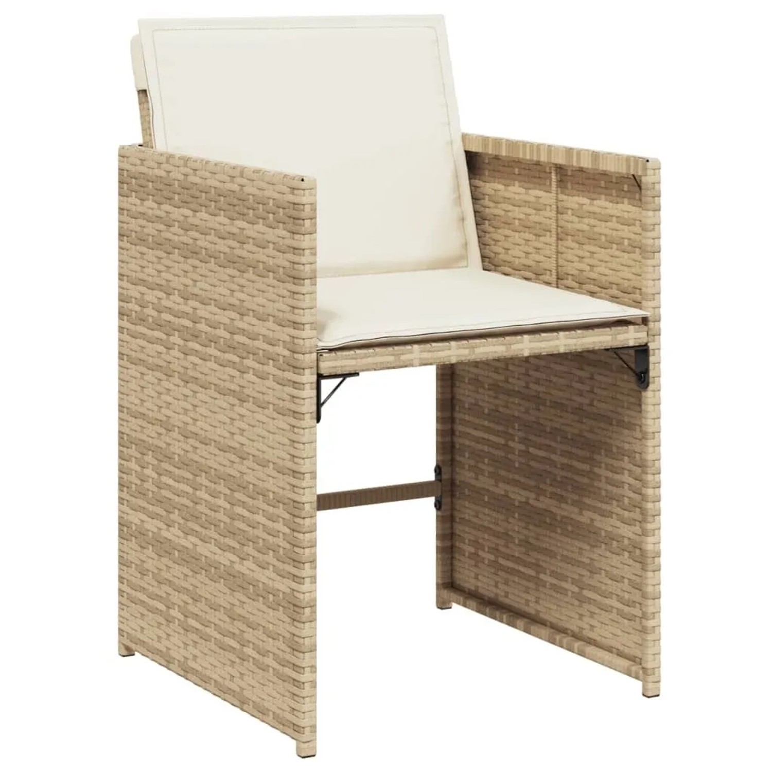 vidaXL Gartenstühle mit Kissen 4 Stk Beige Poly Rattan 4007459 günstig online kaufen