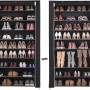 Schuhregal mit 10 Ebenen für ca. 54 Paar Schuhe, schwarz, mit Stofftür