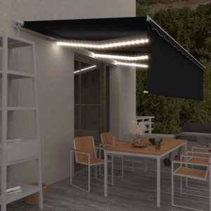 vidaXL Markise Manuell Einziehbar mit Rollo & LED 6x3 m Anthrazit 3069364