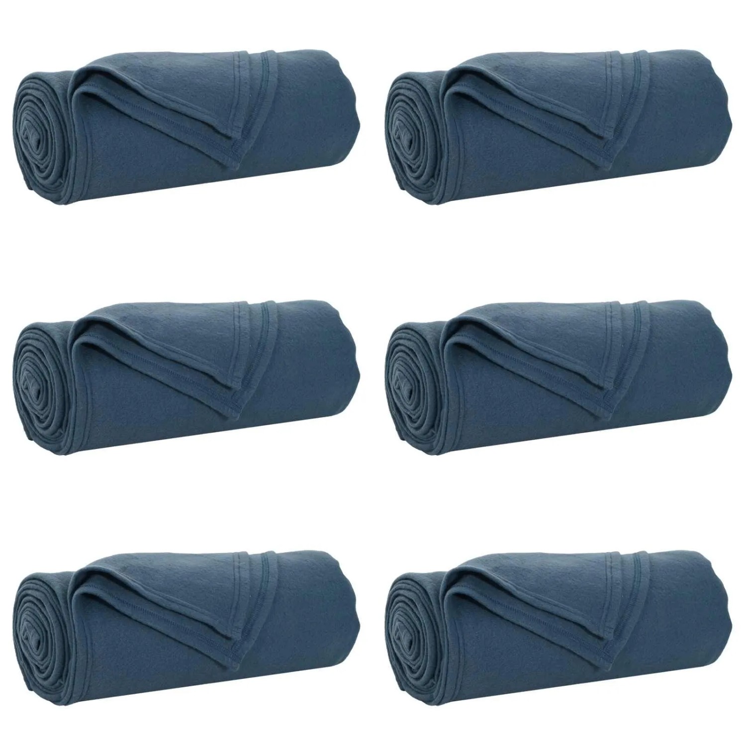 vidaXL Wohndecken 6 Stück Marineblau 200 x 150 cm Fleece 42017062