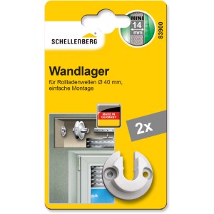Schellenberg Wandlager-Set Mini, 2 Stück. Rollladenzubehör für 40 mm Achtkantwellen.