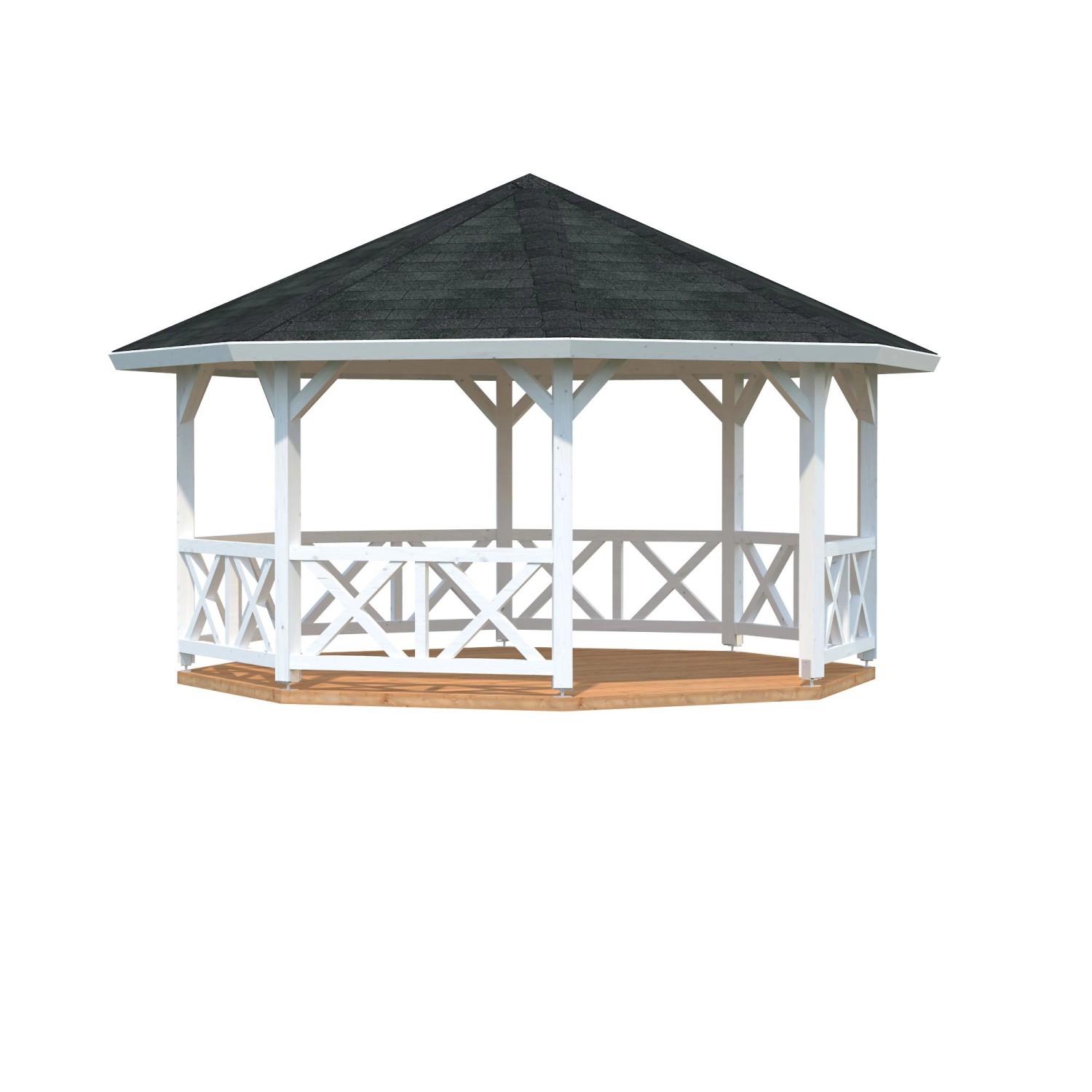 Palmako Pavillon Betty 465 x 465 cm Lackiert Weiß FSC® günstig online kaufen