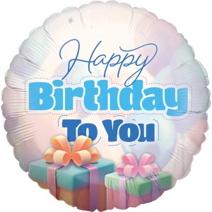 Party Factory Folienballon Happy Birthday Pastel Motiv 2 Ø 45 cm