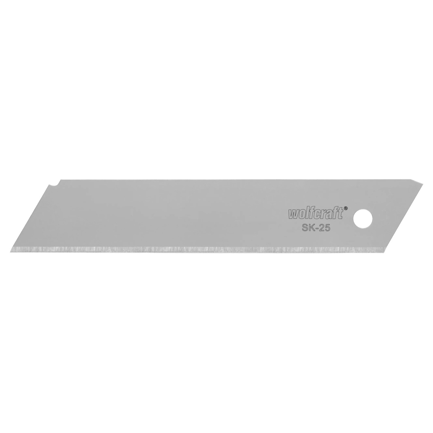 Wolfcraft Sicherheitsklinge 25 mm, 5er-Pack, ohne Abbrechsegmente für Messer.