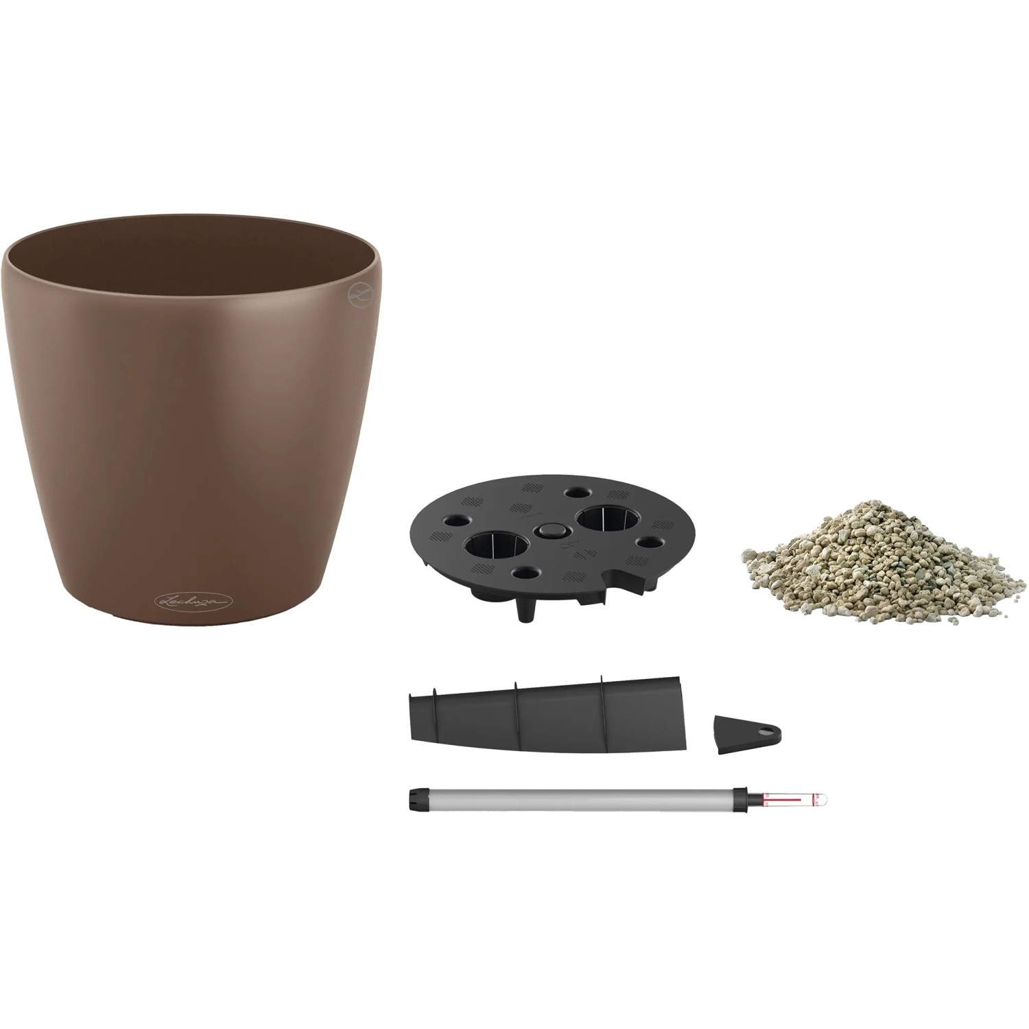 Lechuza Classico Color 43 Muskat Blumentopf (Ø 43cm) mit Zubehör für Erd-Bewässerung.