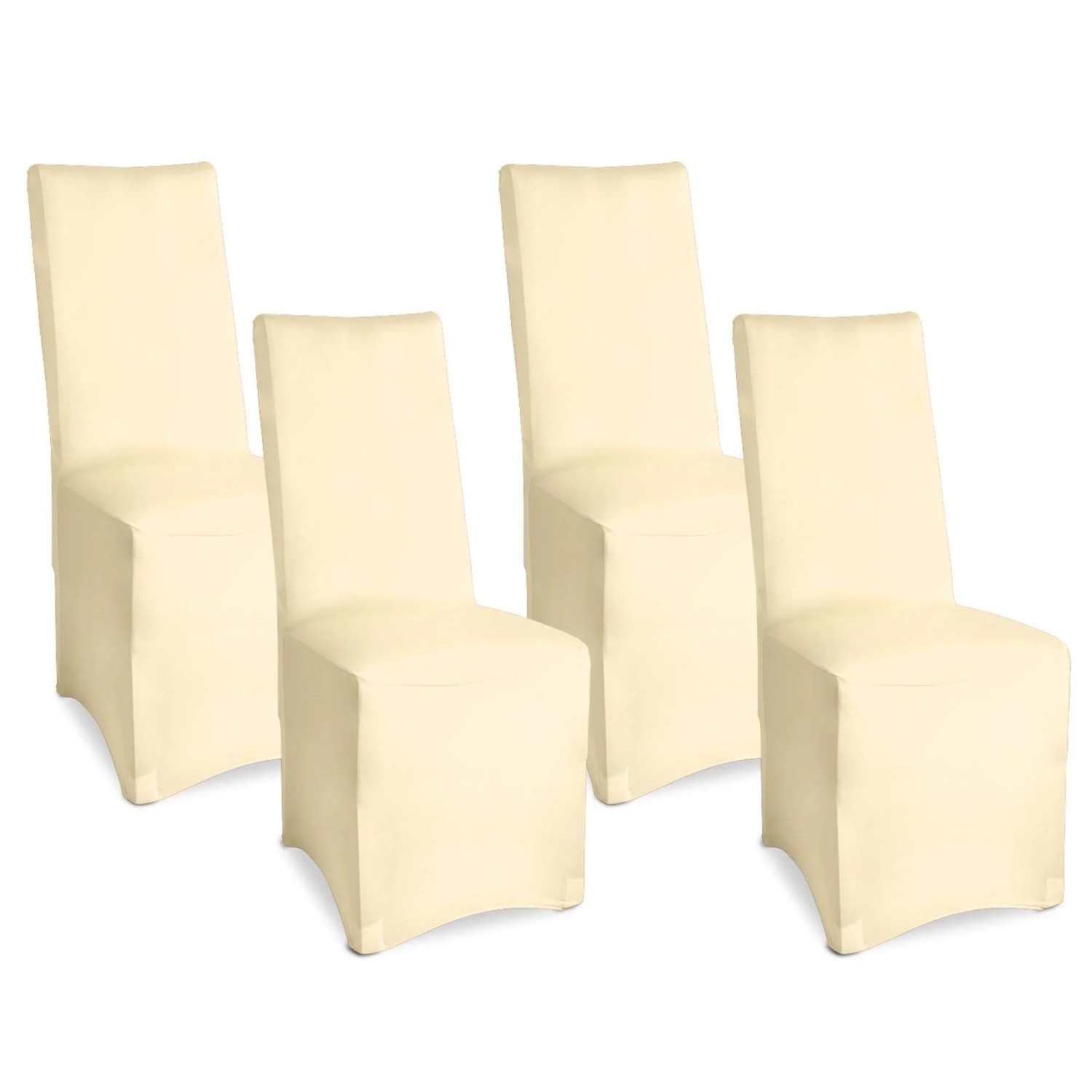 Beautissu Leona Stuhlhusse 95x45cm Ecru Stretch Bankett 4tlg