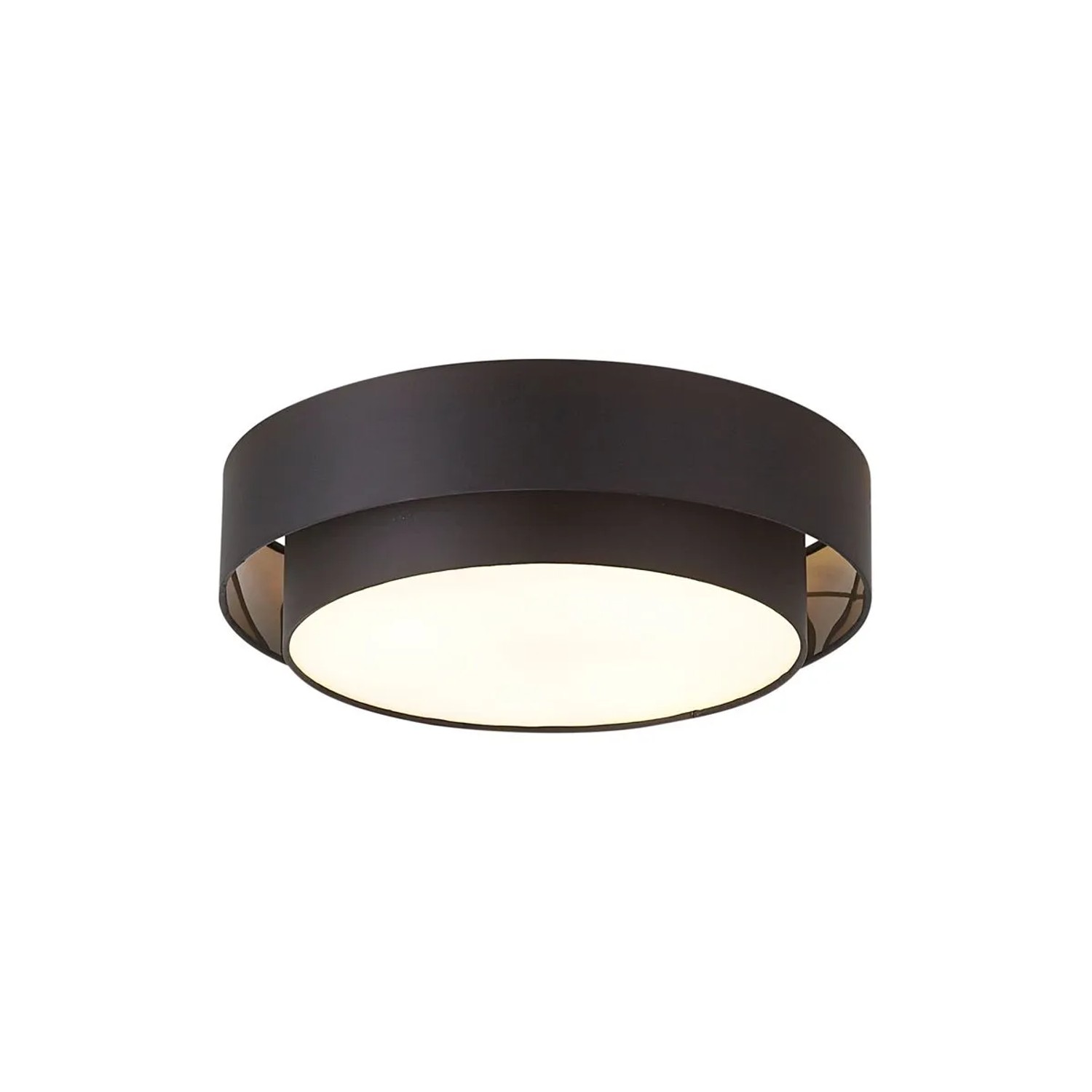 QAZQA Moderne Deckenleuchte Schwarz 50cm 3-flammig Drum Duo