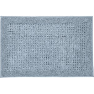 Stahlblauer Kleine Wolke Badteppich Net, 60x60 cm, aus Baumwolle mit Cut-Loop Floroptik.