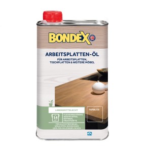 Bondex Arbeitsplatten-Öl, transparent, 500ml Dose für Holz-Arbeitsplatten.