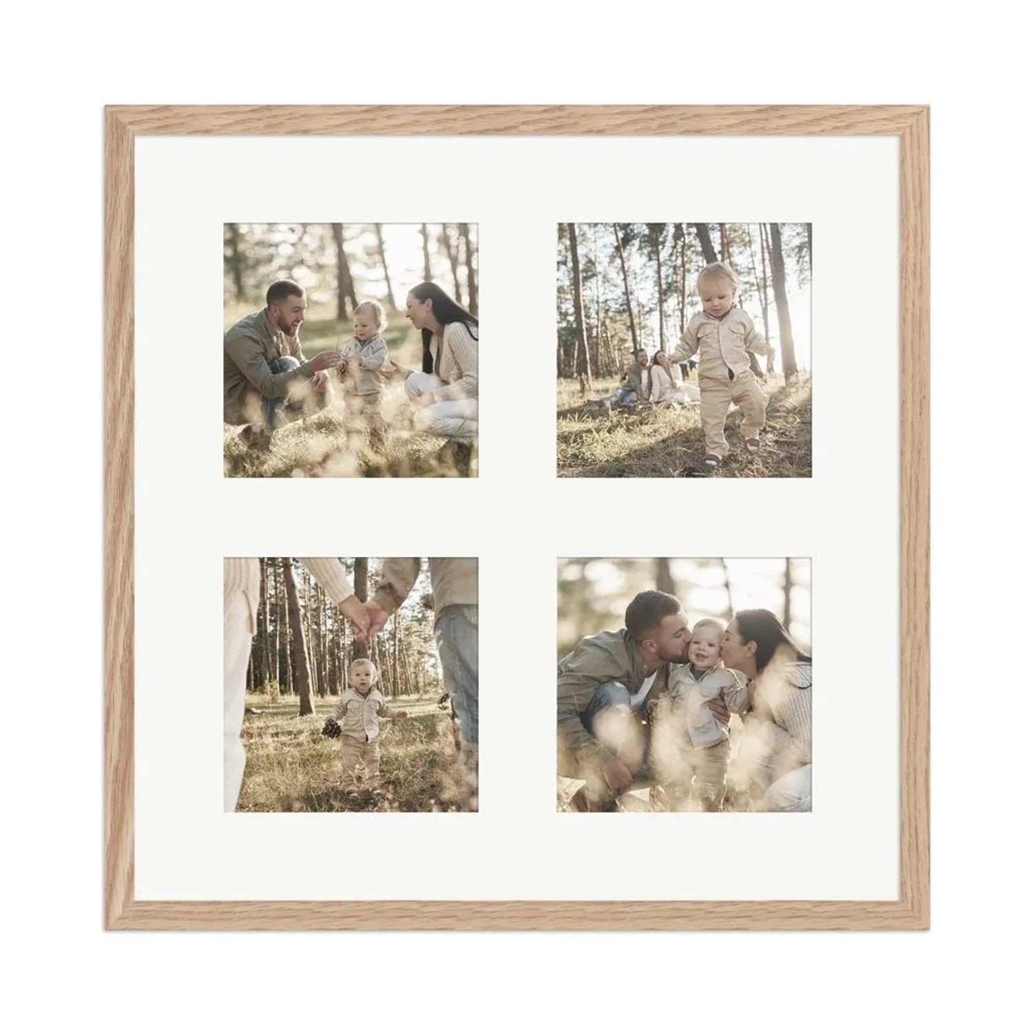WANDStyle Galerierahmen G950 in Eiche 40 x 40 cm für 4 Bilder im Format 13 x 13 cm