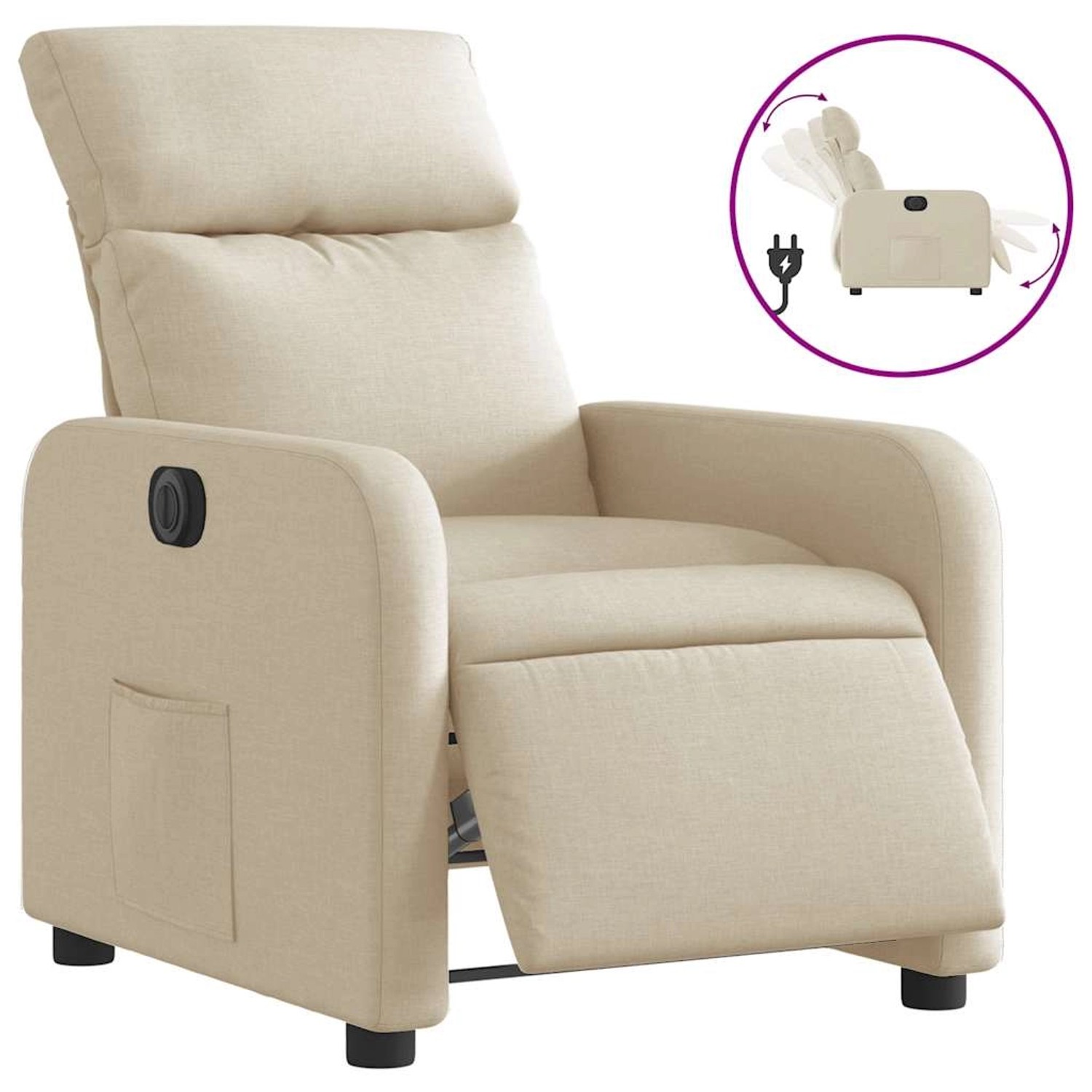 vidaXL Relaxsessel Elektrisch Creme Stoff 3206689 günstig online kaufen
