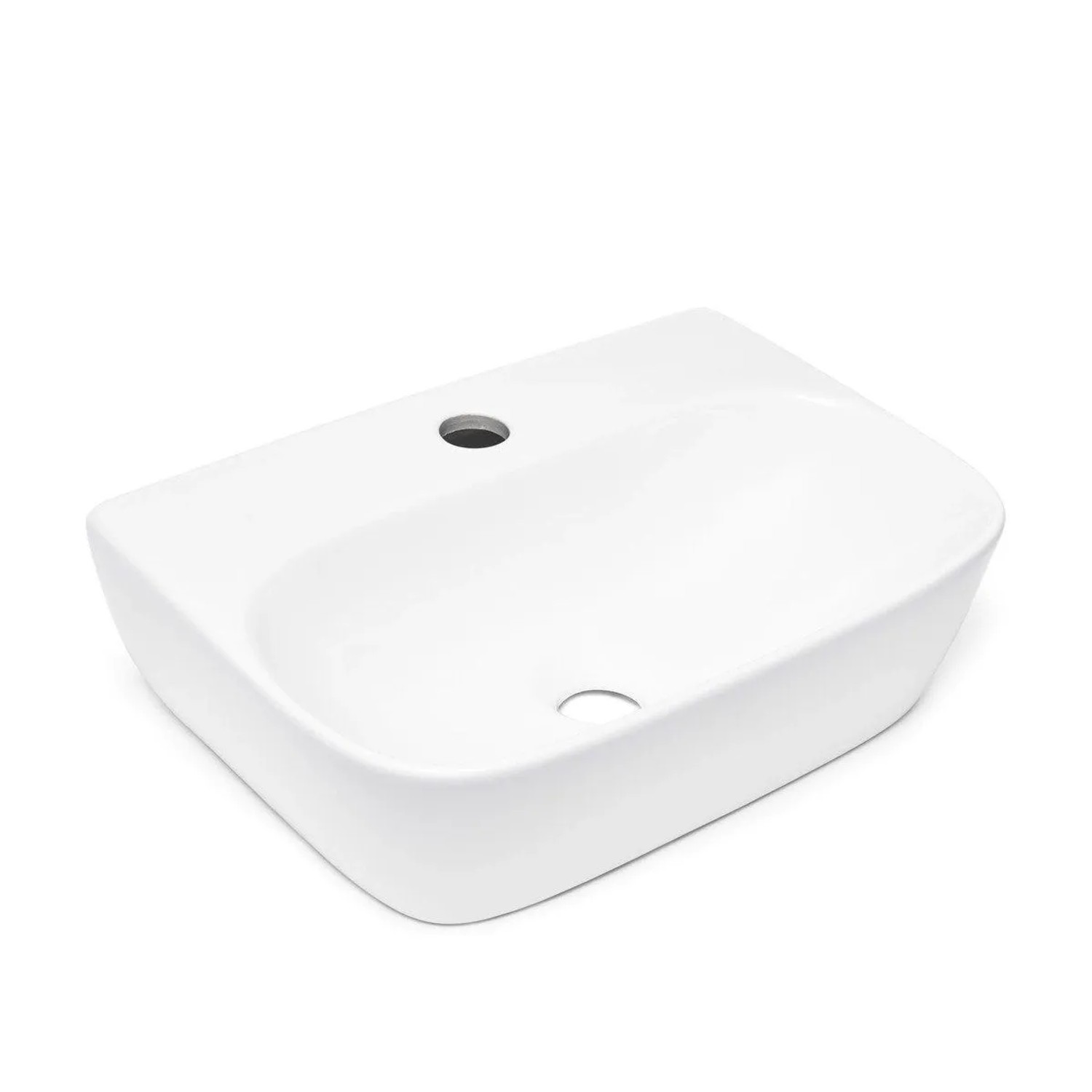 Swiss Aqua Technologies Hängewaschbecken Handwaschbecken Klein Waschtisch Gäste Bad 43x30CM Weiß