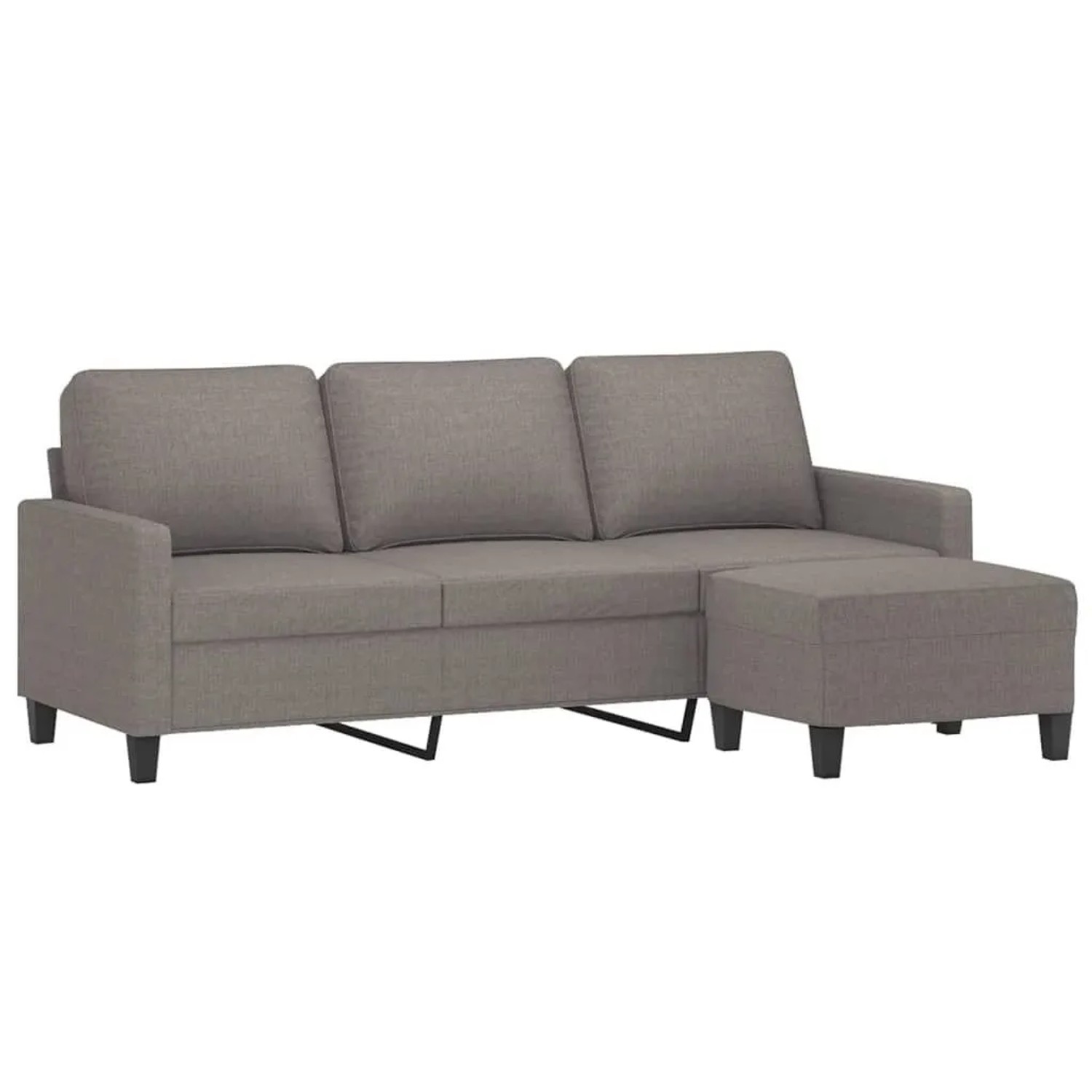 vidaXL 3-Sitzer-Sofa mit Hocker Taupe 180 cm Stoff 3201044