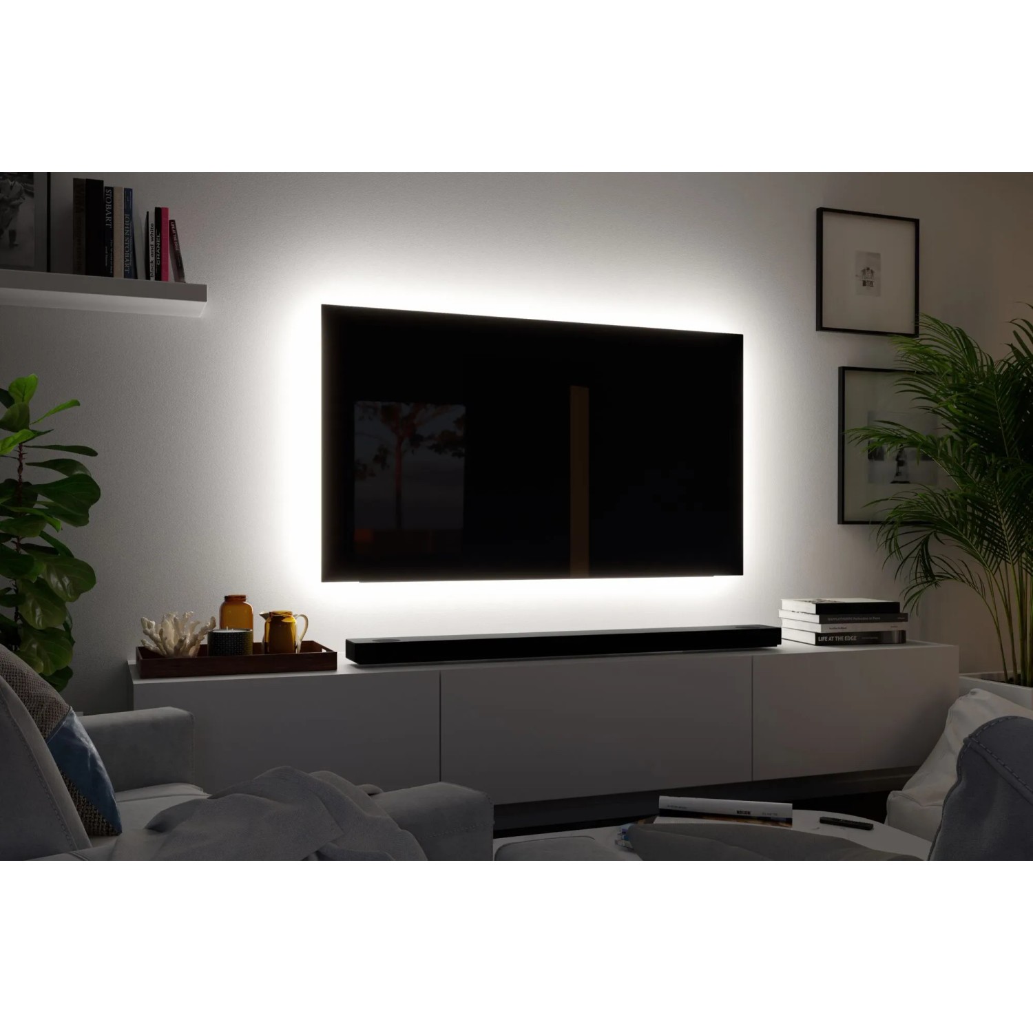 Paulmann MaxLED TV-Hintergrundbeleuchtung für 55 Zoll Fernseher mit LED Streifen.