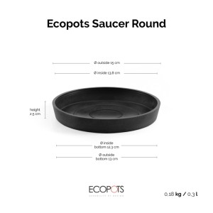 Ecopots Untersetzer Ø Dunkelgrau 15 cm