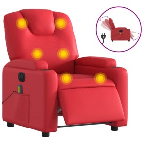 vidaXL Massagesessel Elektrisch Rot Kunstleder 3204428