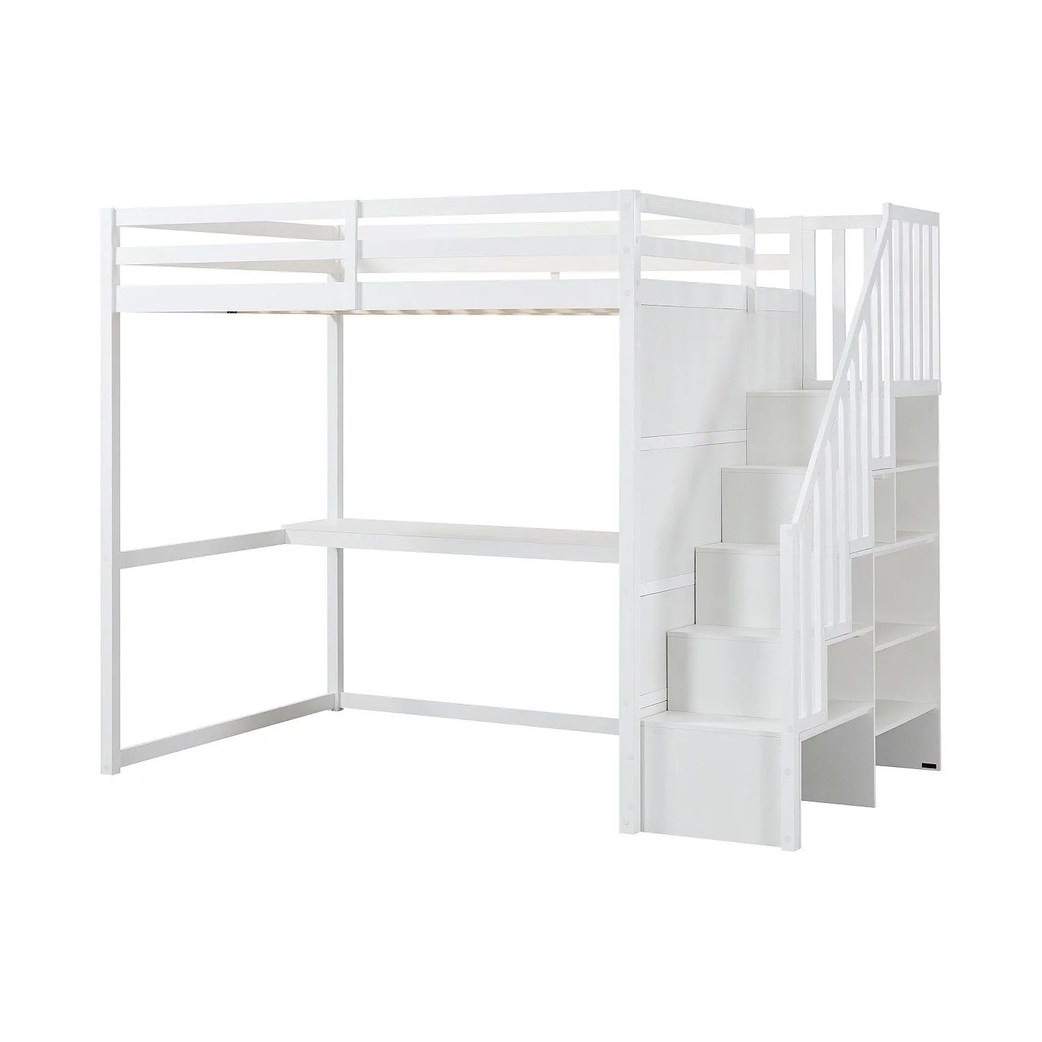 Vente-unique Hochbett Menizi Weiß 246 cm