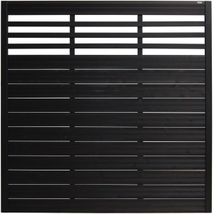 Sichtschutzzaun Soho, anthrazit lackiert, 180x180 cm. Modernes Zaunelement mit horizontalen Latten.