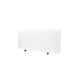 Weiße, mobile Ximax Infrarotheizung mit Rollen und Thermostat, 53x120 cm, 950 Watt.