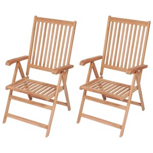 vidaXL Verstellbare Gartenstühle 2 Stk Massivholz Teak 43029