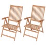 vidaXL Verstellbare Gartenstühle 2 Stk Massivholz Teak 43029