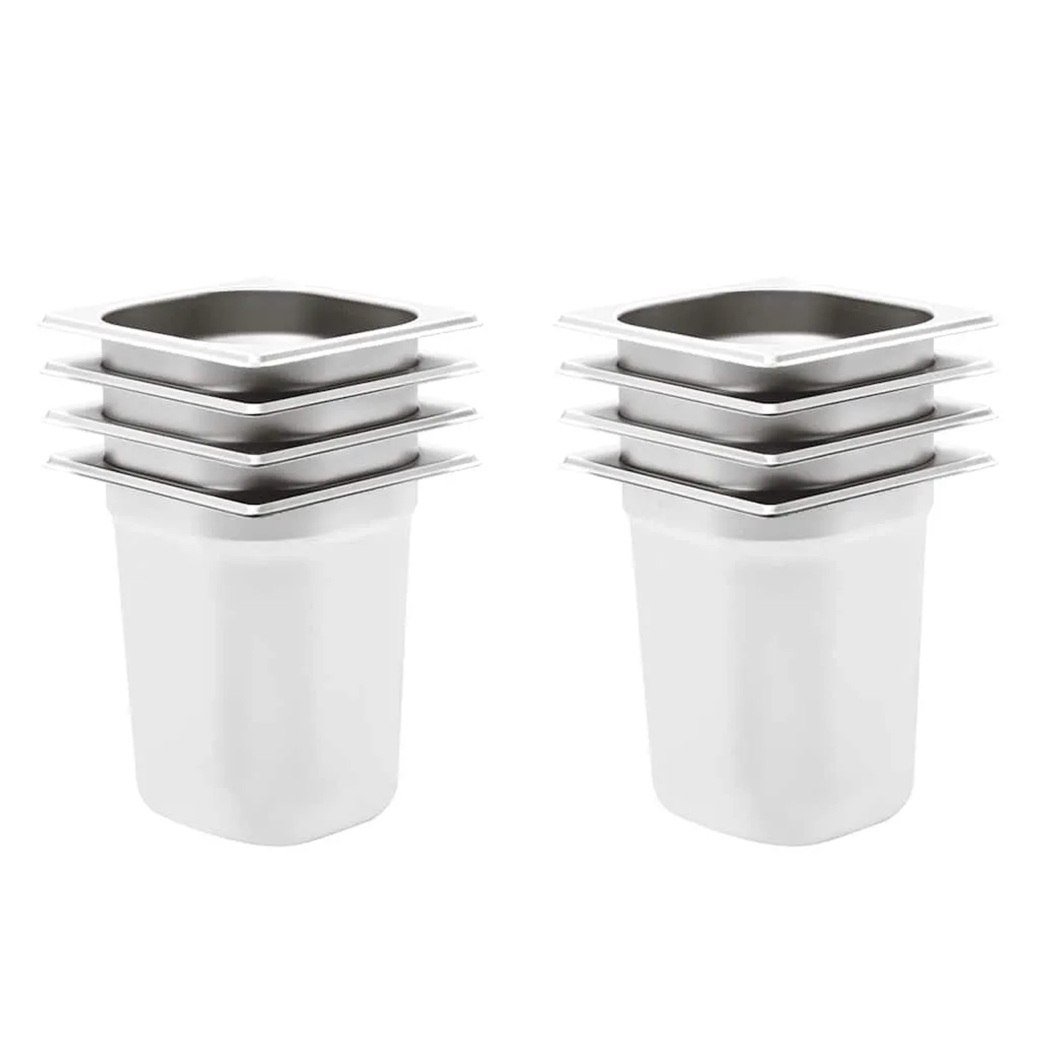 vidaXL Gastronormbehälter 8 Stk GN 1/6 200 mm Edelstahl 50909