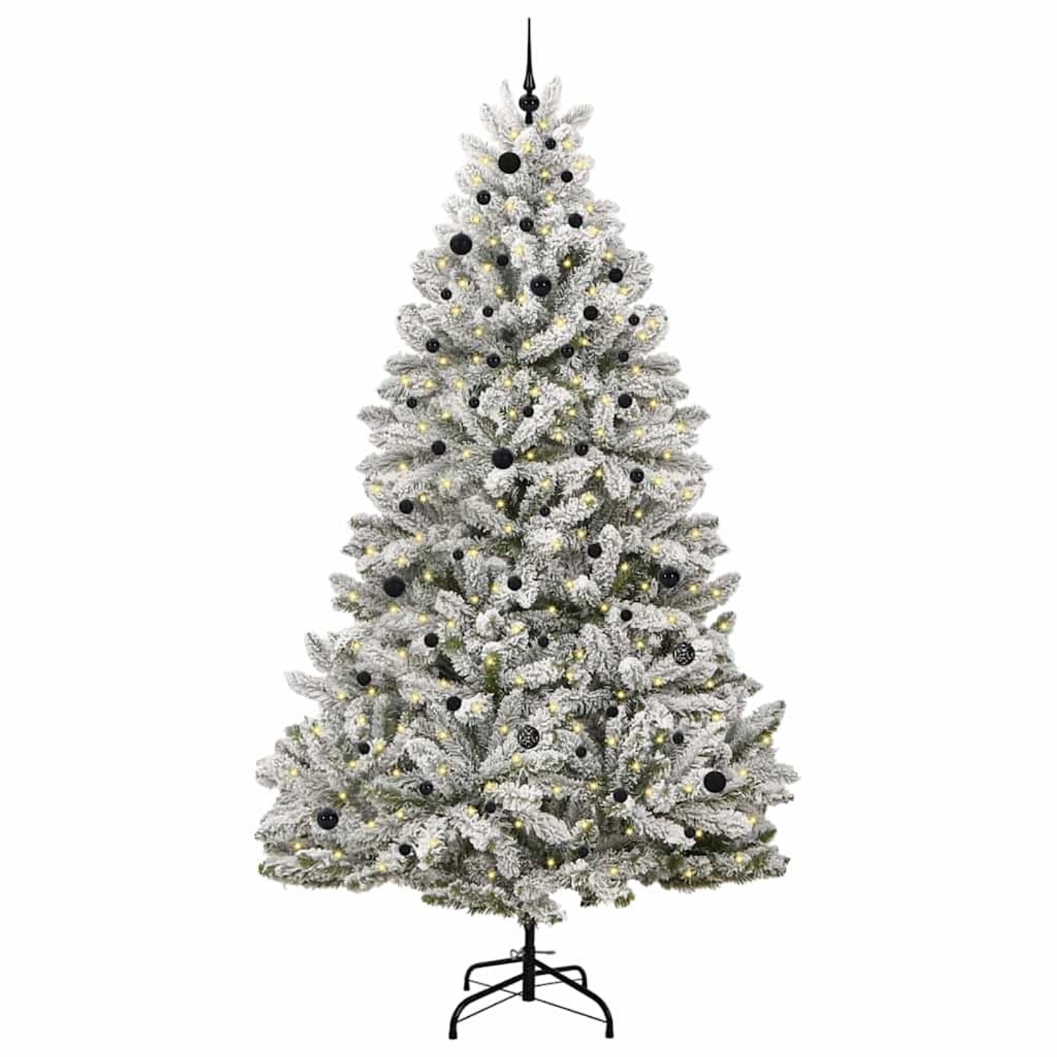 vidaXL Künstlicher Weihnachtsbaum Grün und Weiß 270 cm PVC und Metall 3395776