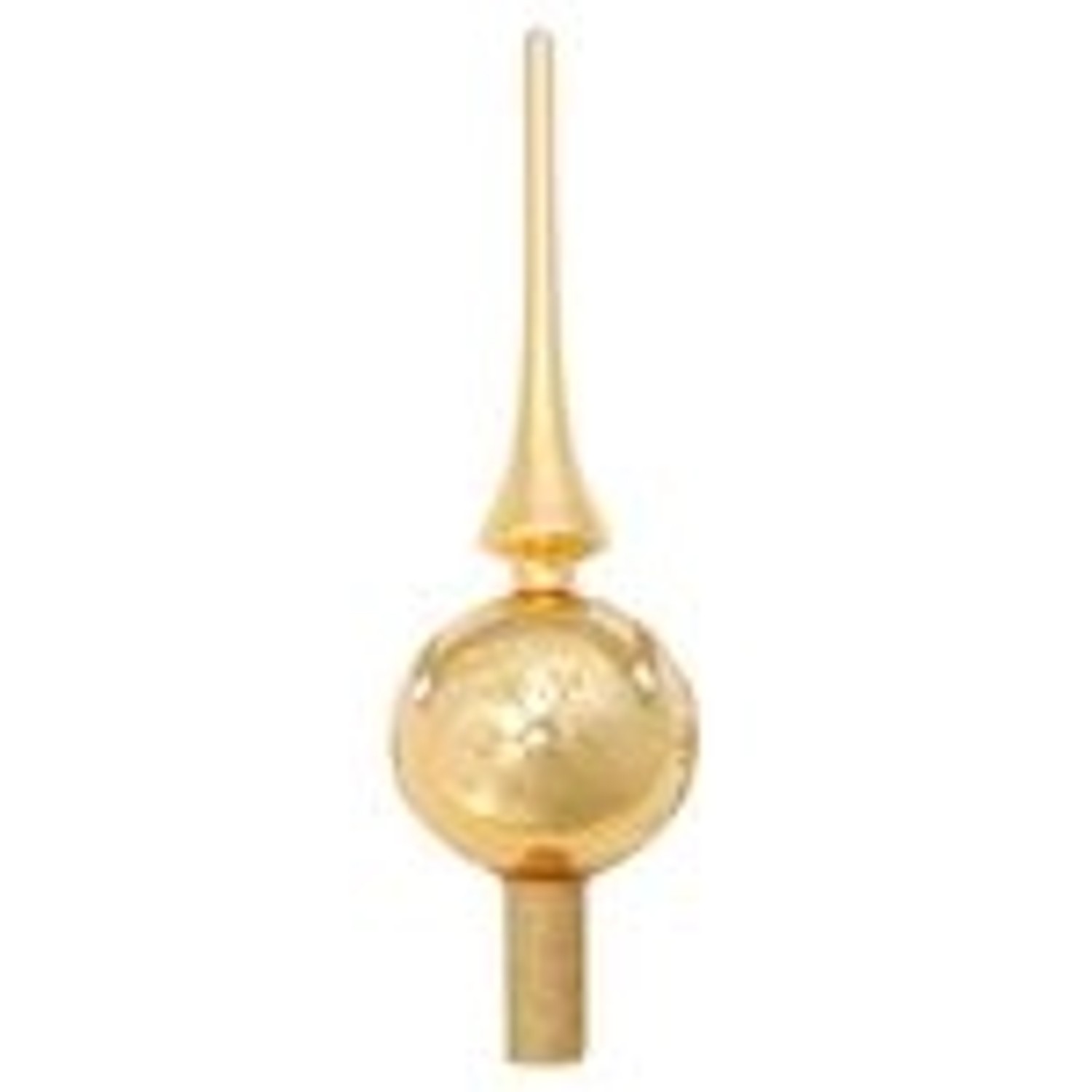 Krebs Glas Lauscha GmbH Christbaumschmuck Christbaumspitze Glas Ø 7 x 28 cm Gold Glänzend