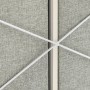 Detailansicht: SoBuy Wäscheschrank BZR57-W mit grauen Wäschesäcken und weißem Metallgestell.