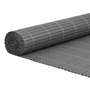 vidaXL Gartenzaun Doppelseitig Grau 1,8x5 m PVC 42002627