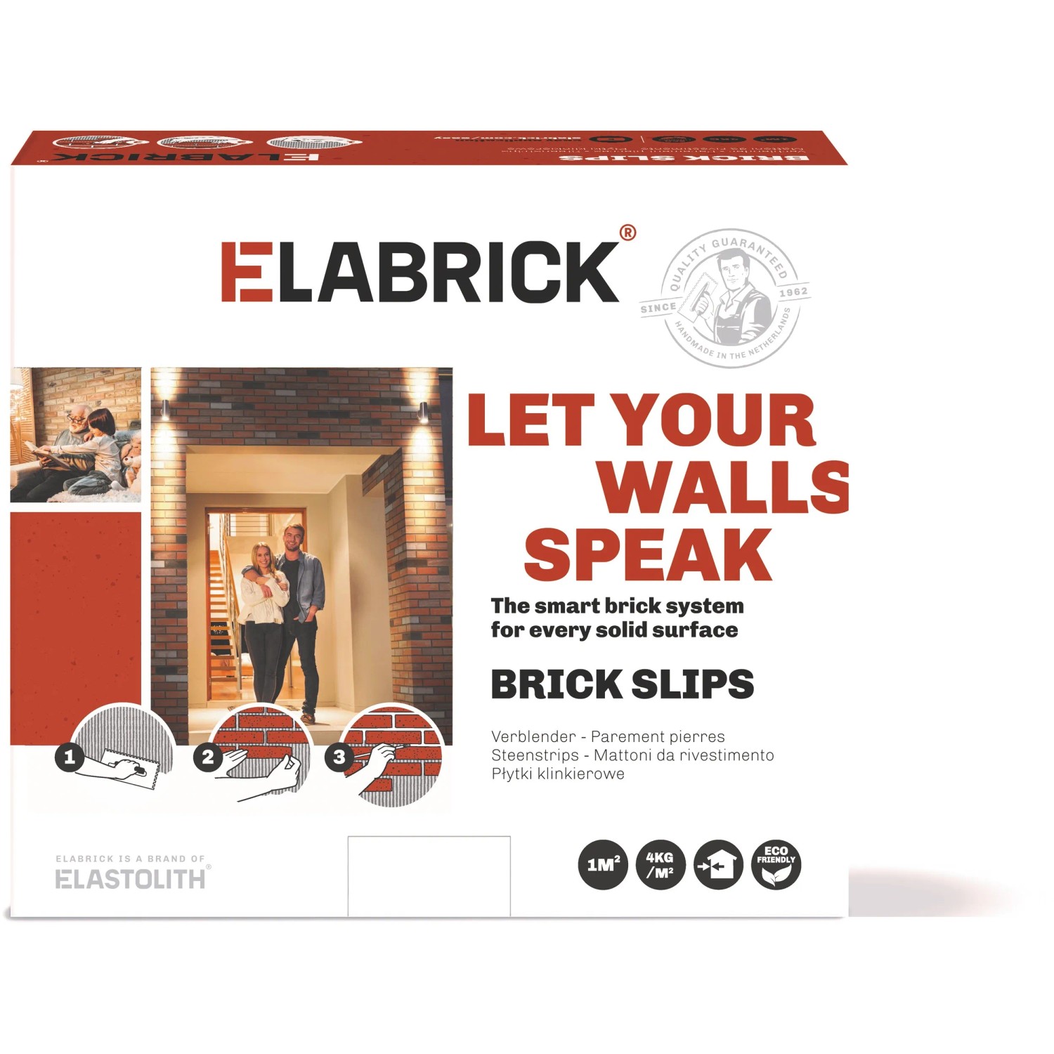 Elabrick Verblender Sahara, 21x5 cm, im Karton. Optik: rotbraune Backstein-Optik.