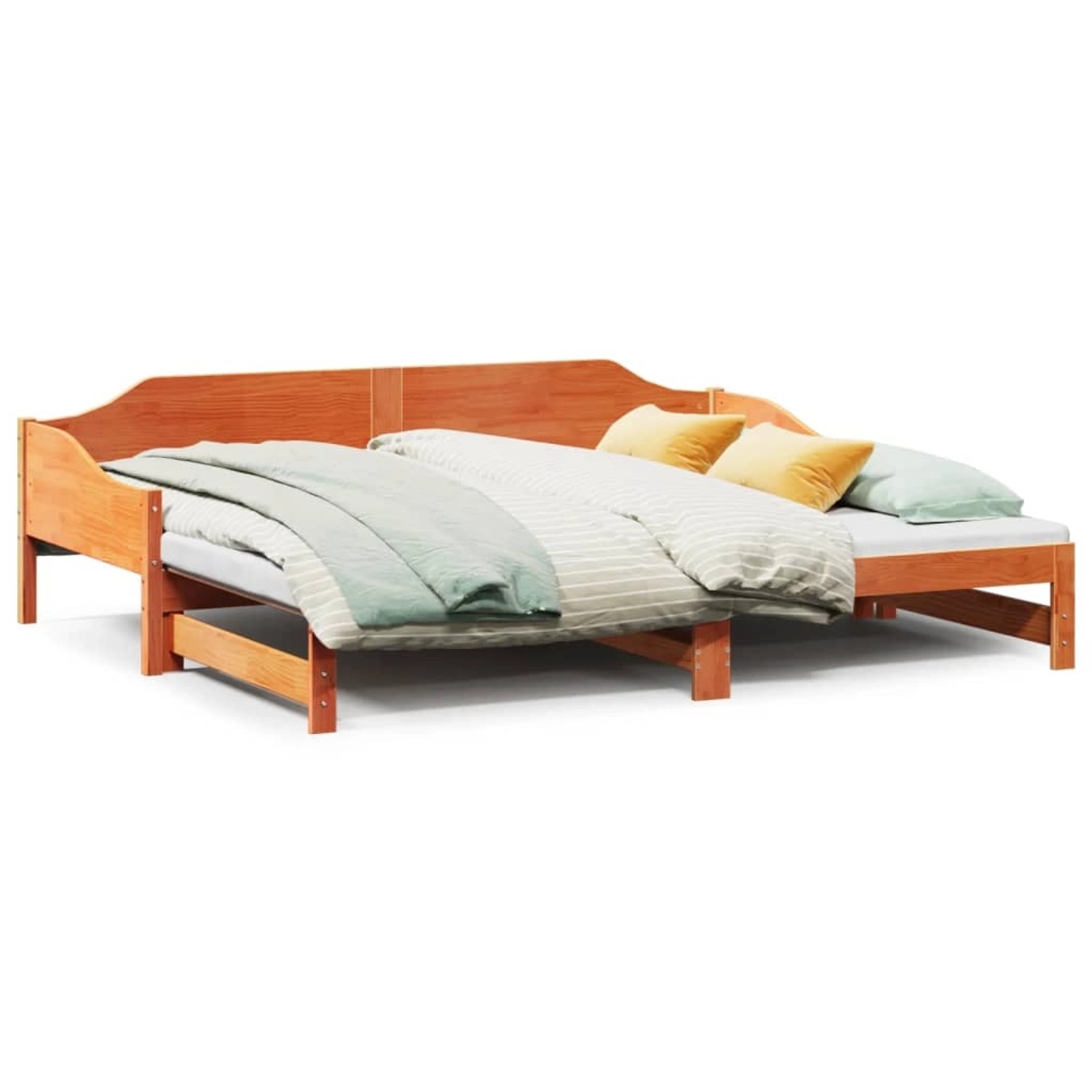 vidaXL Tagesbett Ausziehbar Wachsbraun 80x200 cm Massivholz Kiefer 850904 günstig online kaufen
