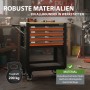 TRUTZHOLM Werkstattwagen mit 4 Schubladen, Hartholzplatte, orange/schwarz. Ideal für Werkstatt & Garage.