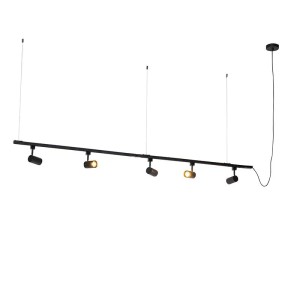 Modernes, schwarzes 1-Phasen-Schienensystem Jeana mit 5 Spots für Lampen & Leuchten.