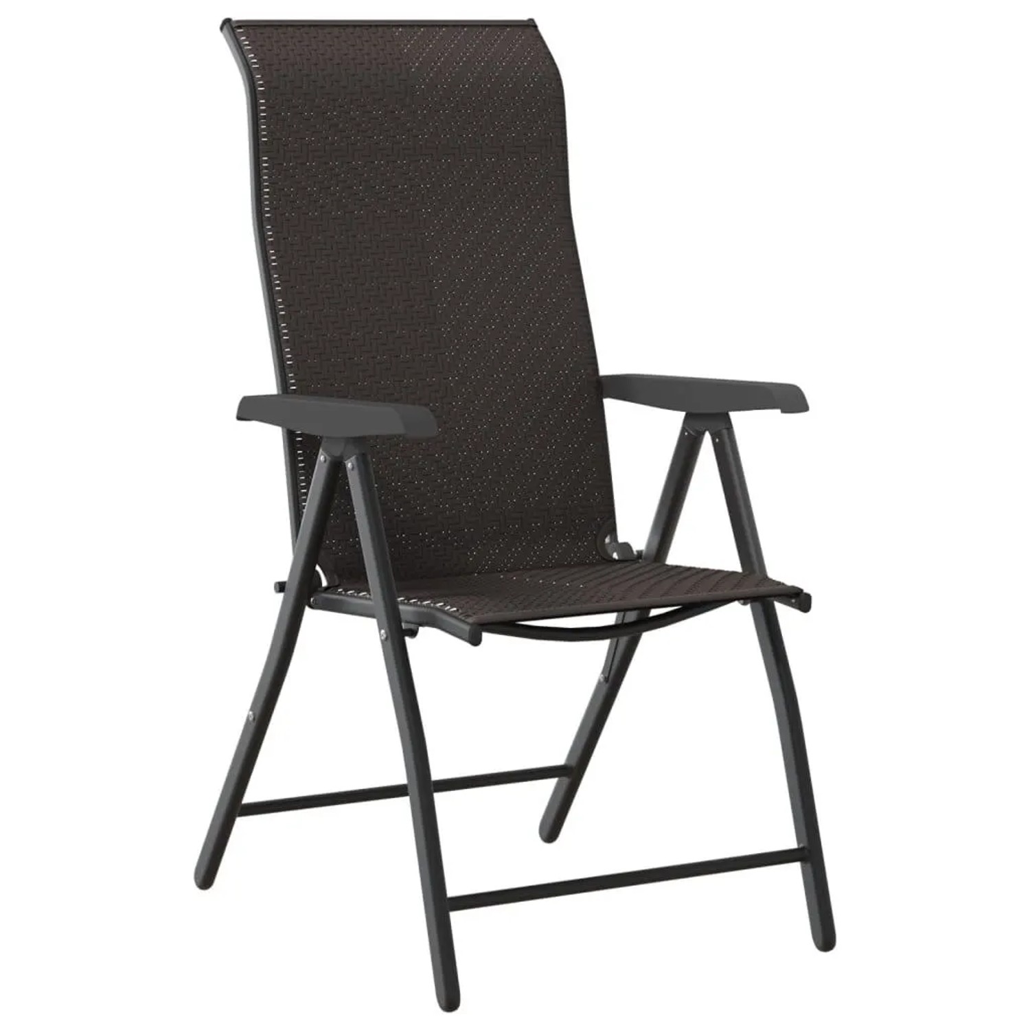 vidaXL Gartenstühle 8 Stk Klappbar Schwarz Kaffeebraun Poly Rattan 3270612 günstig online kaufen
