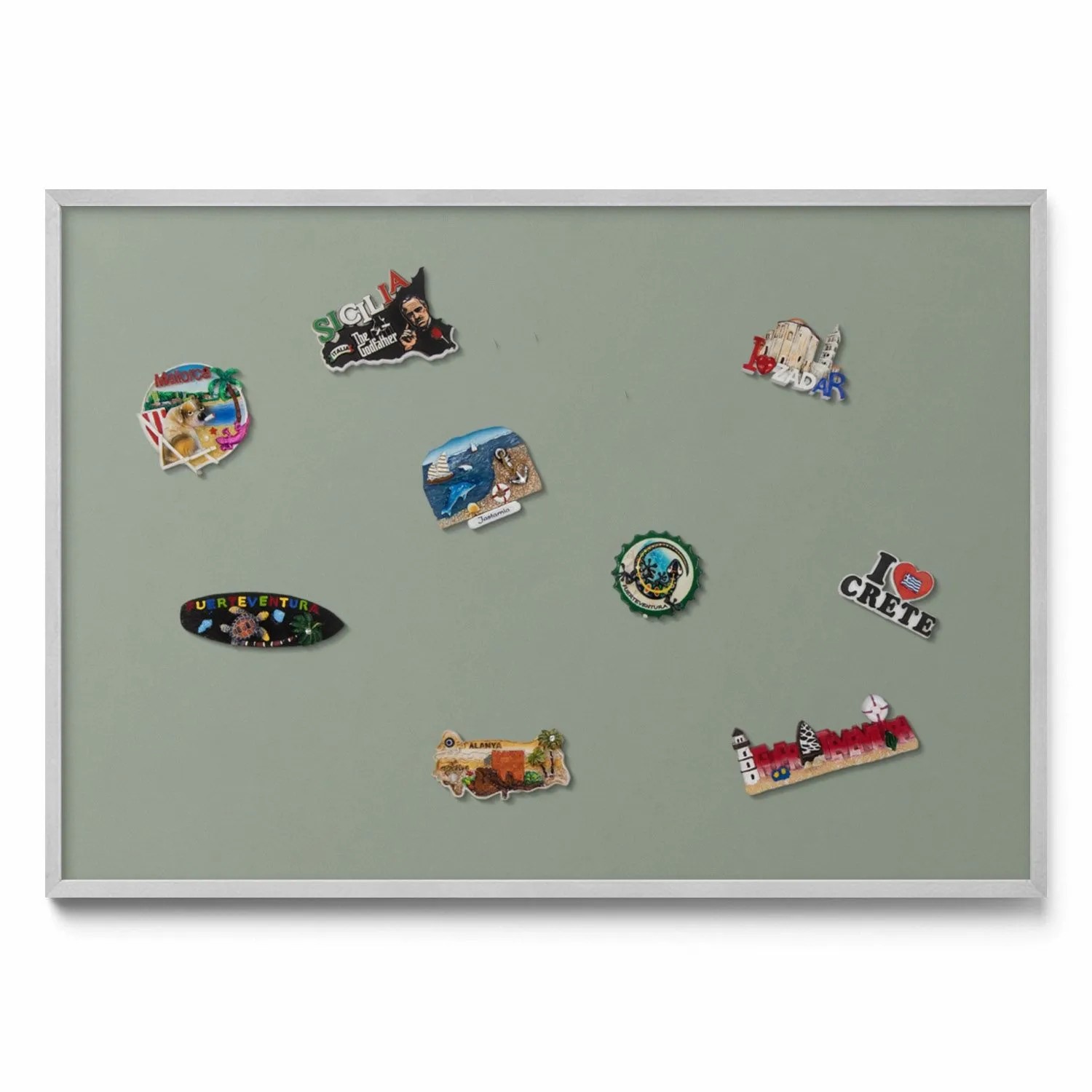 Tulup Magnettafel Gerahmte Magnettafel für Urlaubserinnerungen Hellolivfarb günstig online kaufen