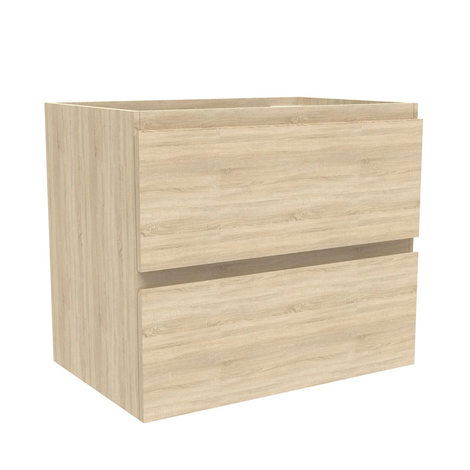 Duschparadies Waschbeckenunterschrank Y244X BxTxH 60x39x52cm in Matt Eiche mit 2 Schubladen