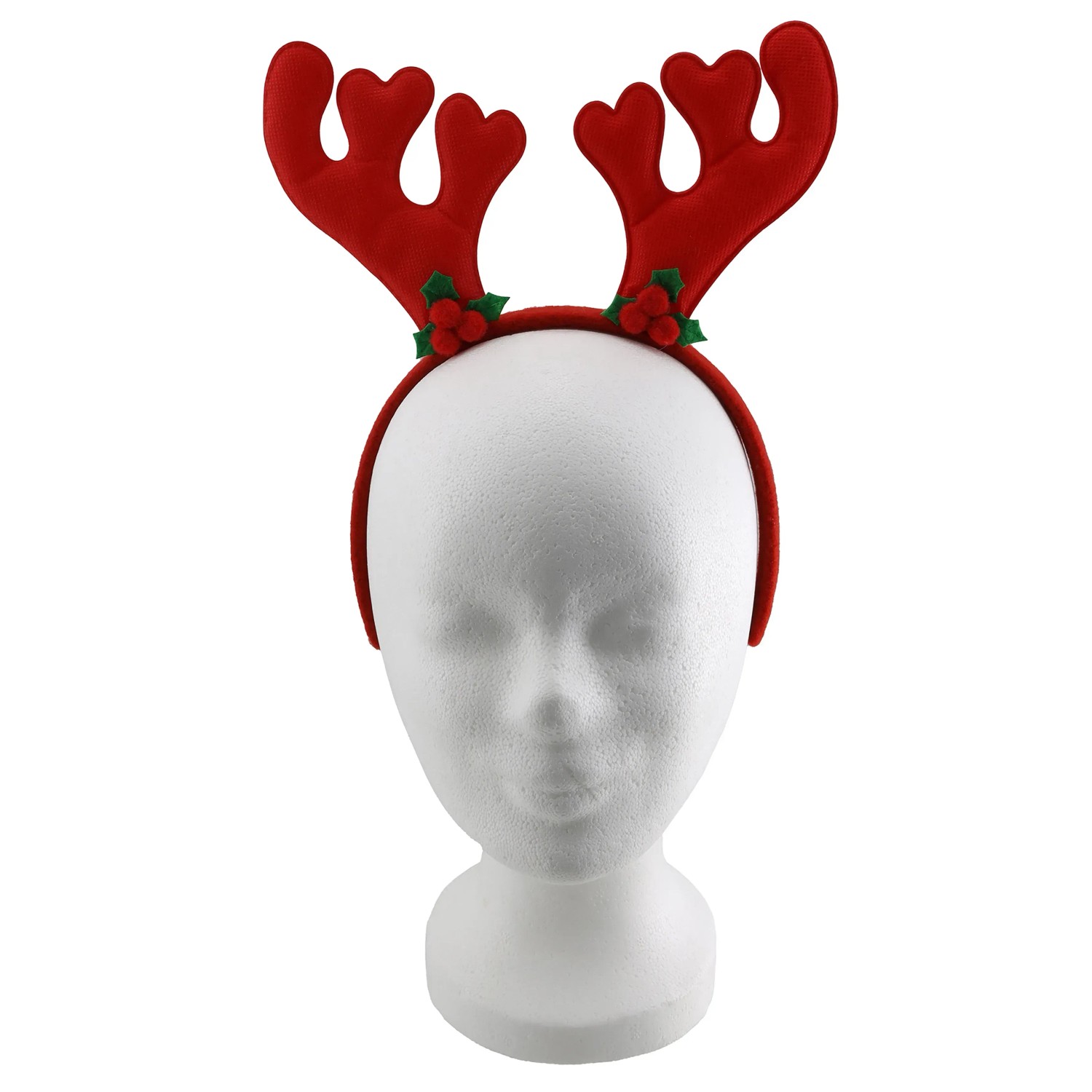 Weihnachts-Deko Haarreif mit Geweih aus Kunststoff 22 cm x 24 cm Rot