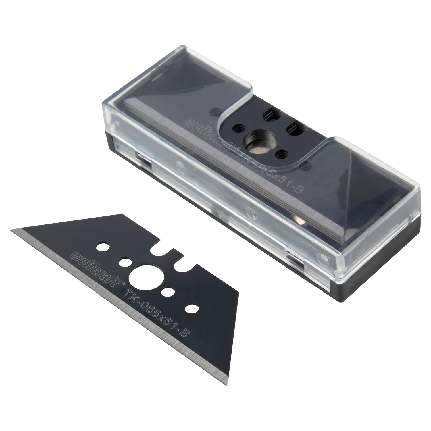 wolfcraft Profi-Sharp Trapezklinge 0,65 mm x 61 mm Schwarz 5 Stck.