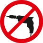 Symbol: Keine Bohrmaschine erforderlich für die Tesa Seifenablage.