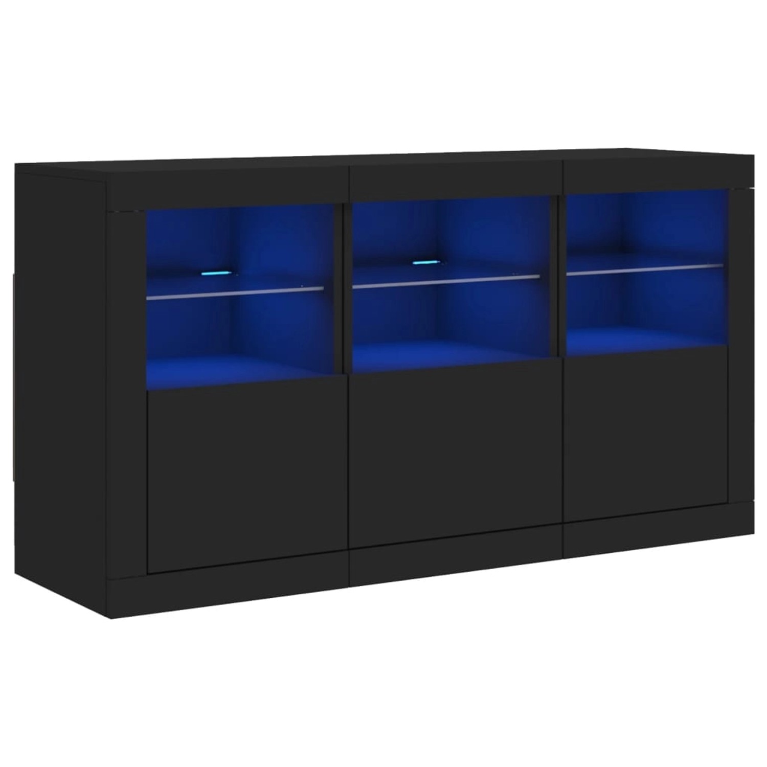 vidaXL Sideboard mit LED-Leuchten Schwarz 123x37x67 cm 3209059 günstig online kaufen