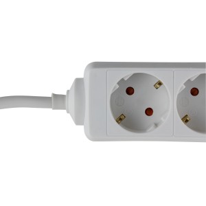 Weiße REV Ritter 3-fach Steckdosenleiste mit 5 m Kabel für flexible Stromversorgung.