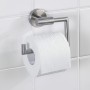 Wenko Toilettenpapierhalter Bosio, Edelstahl, silber matt mit Toilettenpapierrolle.