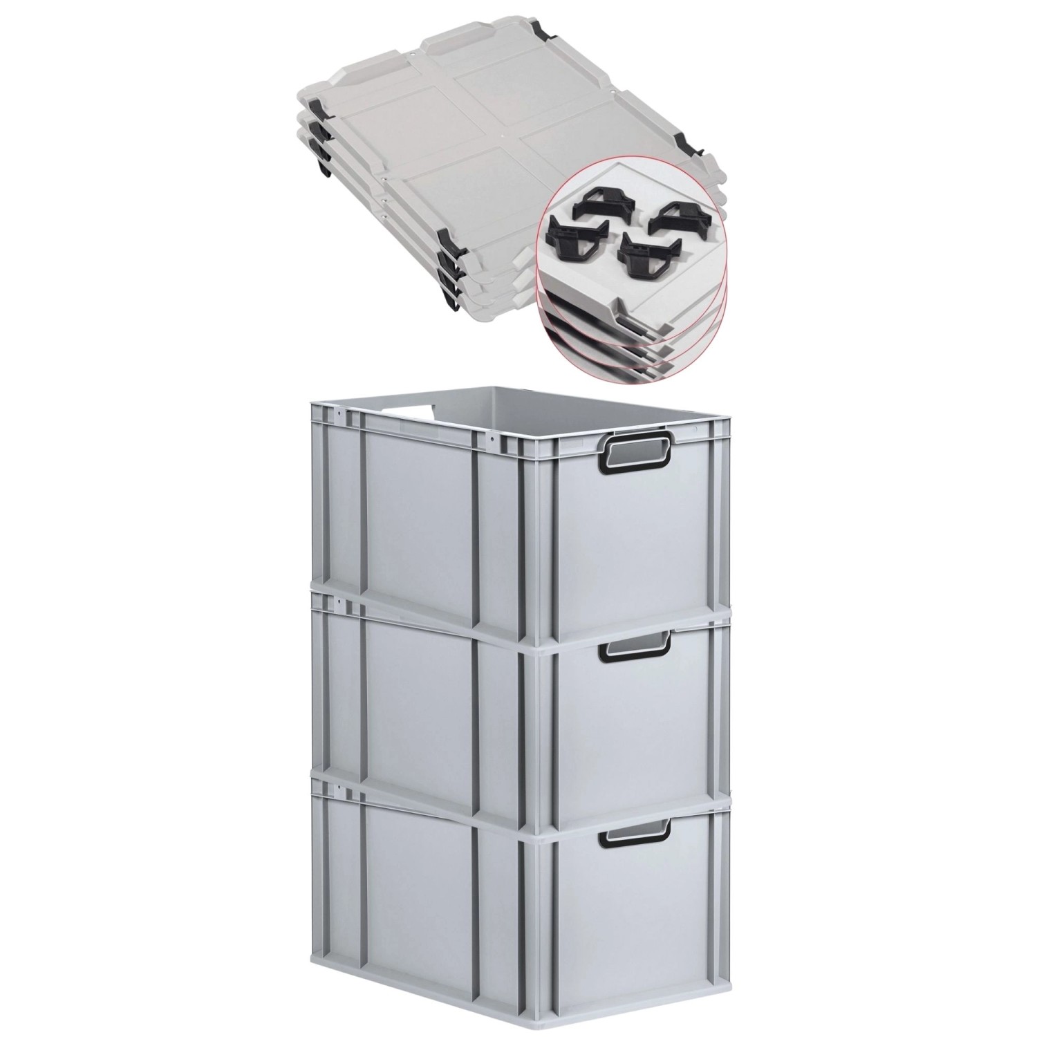 PROREGAL SuperSparSet 3x Eurobox Nextgen Color Mit Auflagedeckel HxBxT 32x4 günstig online kaufen