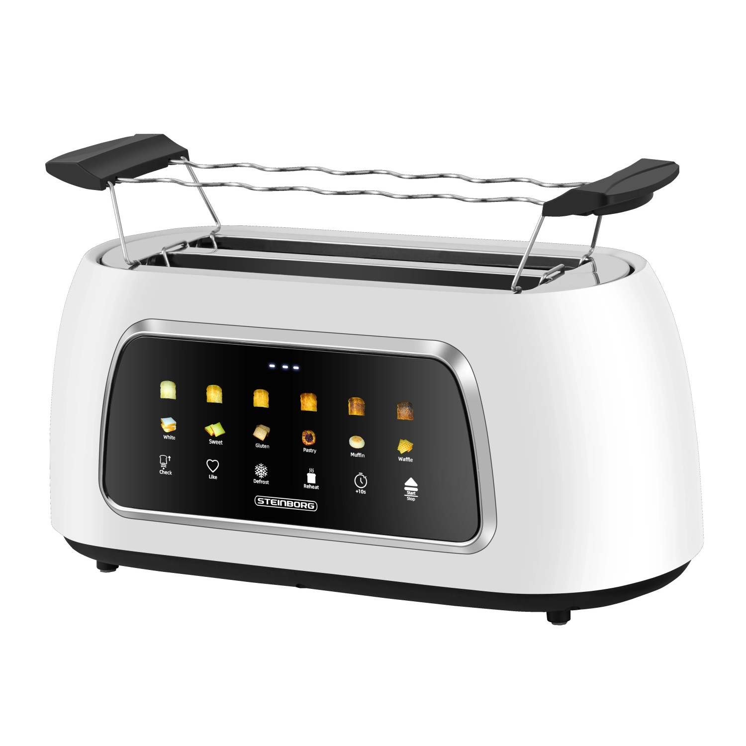Steinborg SB-2217 XXL 4 Scheiben Toaster Touchbedienung 1500 Watt Weiß