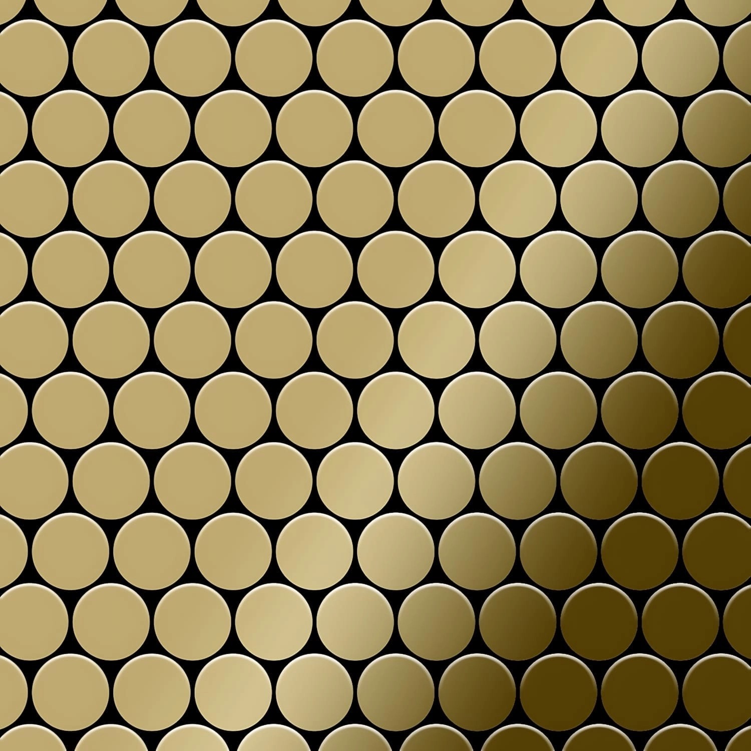ALLOY Mosaik Fliese Massiv Metall Titan Hochglänzend Gold 1,6mm Stark Dome- günstig online kaufen