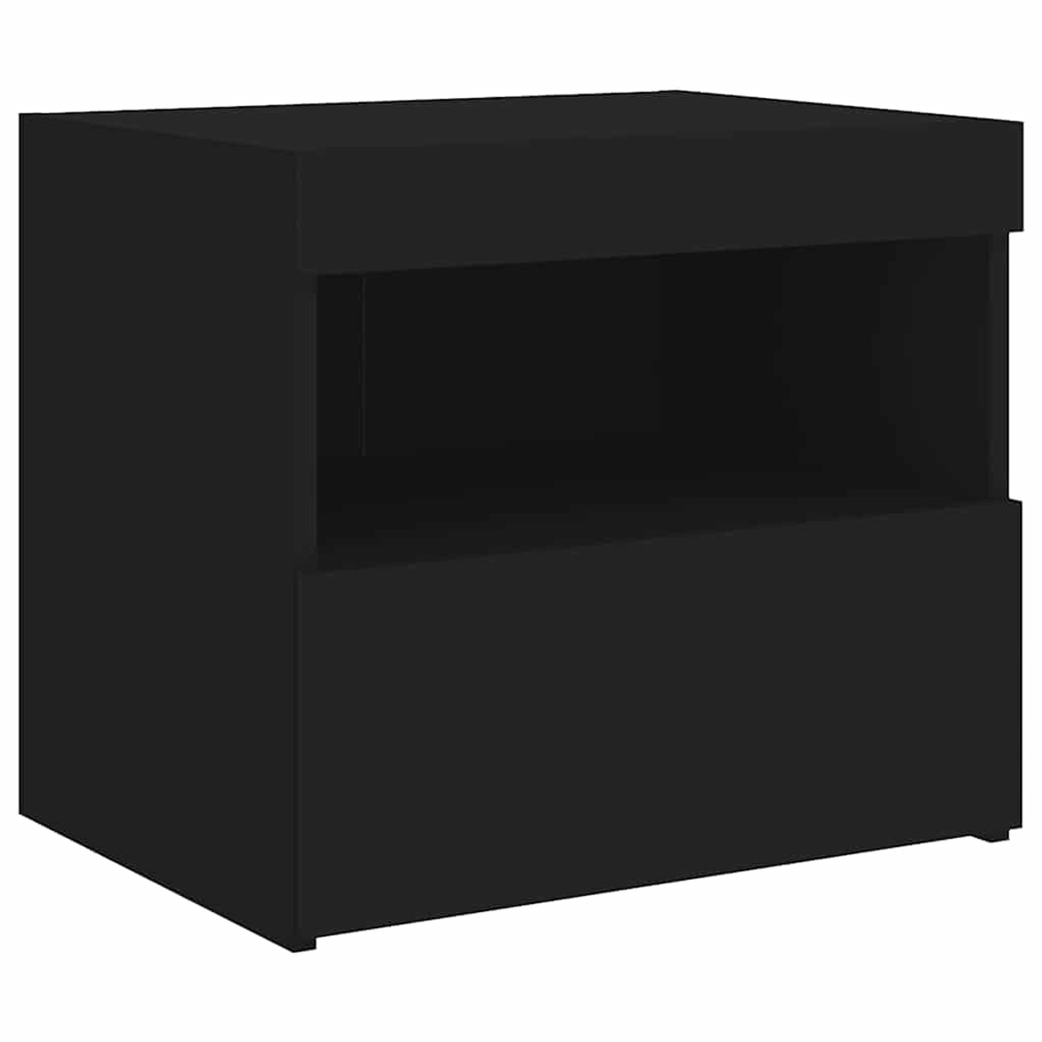 vidaXL Nachttisch mit LED-Leuchten Schwarz 50x40x45 cm 836765 günstig online kaufen