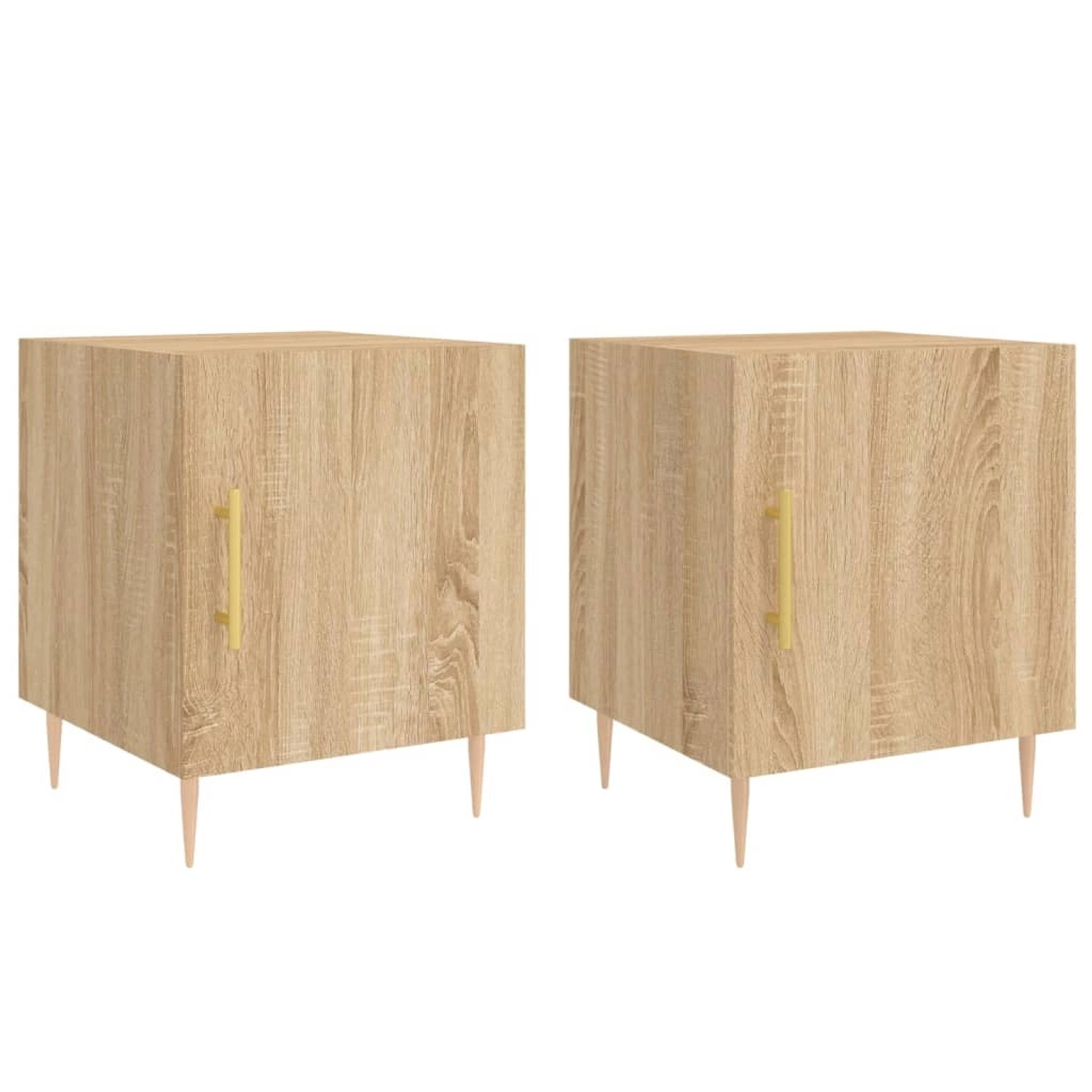 vidaXL Nachttische 2 Stk Sonoma-Eiche 40x40x50 cm Holzwerkstoff Modell 6 günstig online kaufen